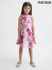 Reiss Pink Clara 4-9 yrs Floral Printed Dress (D51057) | $110