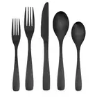 40 Piece Silverware Set, Matte Black Silverware Set for 8, Stainless Steel Fl...