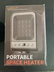 New Lerat Space Heater M338 Black Portable Electric Heaters W/ Thermostat 1500W