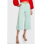 Alice + Olivia Dylan Clean High-Waist Wide-Leg Crop Pants In Mint NWT Size 4