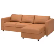 VIMLE 3-seat sofa, with chaise longue/Grann/Bomstad golden-brown