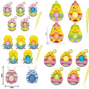 Easter Egg Keyring Chick Pop Popper Fidget Toy Push It Party Bag Filler