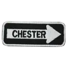 Chester Road Sign Patch Embroidered Iron on Sew on Patch For Clothes 7.5x3cm