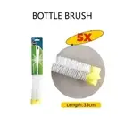 5 Pcs Long Bottle Brush Cleaning White Brush Bottle Cleaner Sponge Top Plastic