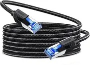 UGREEN CAT 8 Ethernet Cable, 40Gbps 2000MHz High Speed Braided Network Cord F/FTP POE Gigabit RJ45 LAN Wire Compatible with Xbox One Switch PS5 PS4 WiFi Extender Router Modem Patch Panel 20M