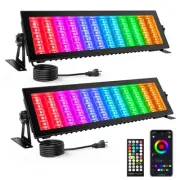 148W LED Stage Wash Light Bar 2 Pack RGBCW IP66 Waterproof RGB Light Bar by S...