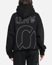[The Anti Order] The Anti Order Azero Stencil Boxy Hoodie Black - Size S S Black