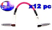 From OZ Quality 12PC 8" Guitar Patch Lead Wire Cable Right Angle Ends Pink +F.P!
