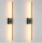 KUZZULL Wall Sconces Set of Two Black and Brass Gold Wall Light Fixtures Wall...