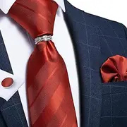 [GEDASHU] men's tie Silk Men'S Tie Polka Dot Floral 8Cm Jacquard Tie Pocket Square Set Formal Wedding Party Tie Ring Set