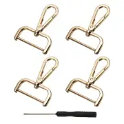Detachable Snap Hook, 1-1/2 Inch Swivel Clasp for Purse (4 Pack, Light Gold)