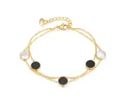 Women's Chain Bracelets,Dainty Bracelet Stretchable Adjustable Bracelet,Model:1277-Gold