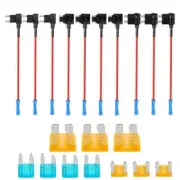 10pc 12V Car Add-a-Circuit Fuse Adapter w/ Standard & Mini Tap Blade Fuse Holder