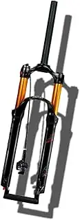 MTB Suspension Fork 26" 27.5" 29" Bike Air Suspension Fork Shock Adjustment Remote Locking 1 1/8" Straight Tube QR 9mm Travel 100mm Disc Brake Fit Mountain/Road Bike