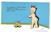 Glum Because That Letter From You Didn't Come, c1940's Unused Comic Postcard