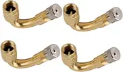 Toyvian 4pcs Tire Valve Extension Adaptors Angle Durable Copper Tire Inflator Extensions Valve Stem Extenders