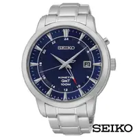 在飛比找momo購物網優惠-【SEIKO 精工】成長紳藍人動電能KINETIC不鏽鋼男錶