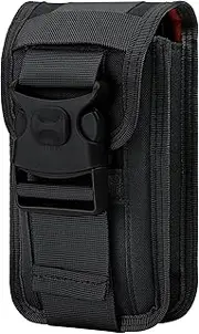 IronSeals Double Capacity Large Tactical Belt Waist Gear Bag Nylon Molle 3 Layer Pouch EDC Utility Gadget Pouch Cellphone Holster with Card Slots for iPhone 11 Pro MaxXSmax XR XS with Armor case on