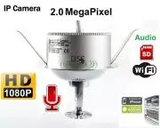 NannyCamz Fire Sprinkler IP Network Camera,1080P, Audio, WiFi, 12VDC,