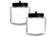 2x Anchor Hocking Montana Jar 1.5 Gallon / 5.7L Glass Jar with Black Metal Lid