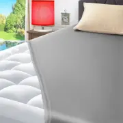 ELEMUSE Cooling Grey Queen Dual Layer Mattress Pad Cover, Cool-to-Touch Fitte...