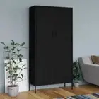 Wardrobe Black 90x50x180 cm Steel Buffet Sideboard Cupboard Storage Cabinet