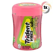 1x Bottle Trident Vibes Sour Patch Kids Watermelon Flavor Gum | 40 Pieces Each