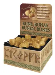GOLDEN QUARTZ RUNES Rune Stones Set with Pouch magick stone pagan mystical wicca