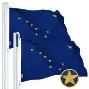 2 Pack: Alaska AK State Flag 1x1.5 Ft StormFlyer Series Embroidered