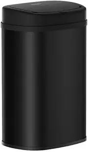 Devanti Rubbish Bin 50L Sensor Sliver Metal Body Kitchen Automatic Trash Bins Can, Home Appliance, Senors and Manual Operation Liner Holder Fully Closed Lid Fingerprint Resistant Black