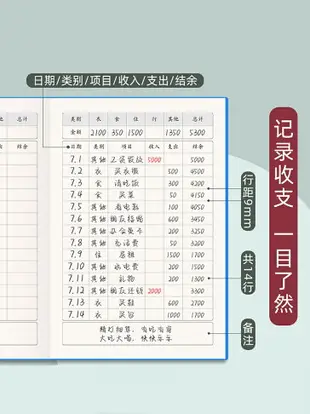 記賬本手帳明細賬家庭理財筆記本生活日常兒童日記帳本小隨身生活店鋪營業商用每日流水收支家用收入支出賬本