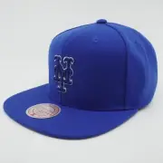 MENS MITCHELL & NESS MLB BACK TO BASICS SNAPBACK METS - BLUE