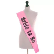 1x Bride Sash Satin Pink & Black Girls Night Out Hen Party Wedding Accessory