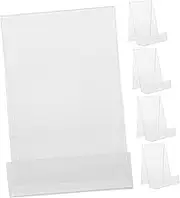 DOITOOL 5pcs Transparent Acrylic Book Stand Book Holder for Organizing Tablets and Elegant Display for Home Office Store Use