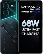 TECNO Pova 5 Pro 5G (Dark Illusion, 8GB RAM,256GB Storage)| Segment 1st 68W Ultra Fast Charging | India's 1st Multi-Colored Backlit ARC Interface | 50MP AI Dual Camera | 6.78”FHD+ Dot-in Display
