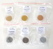 LOT OF 6 COLORS GLASS CAVIAR MICROBEADS 0.5-0.8MM - GOLD SILVER BRONZE - NEW