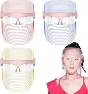 Red Light Therapeutics for Face - 7 Colors LED Light Therapeutics Shield,Portable Rechargeable Light Shield, Photon Blue & Red Maintenance Skin Rejuvenation