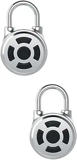 OSALADI 2pcs Gym Locker Lock Suitcase Luggage Smart Padlock Rechargeable Keyless Wireless Padlock