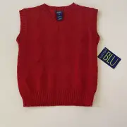 NEW Boys Girls Sweater Vest 5 Red on Red Argyle Christmas Holiday Family Photos