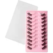 Lashie - Set of 10 Pairs: Volume Criscross Half False Eyelashes Y1004 - Black - One Size