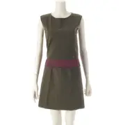 CHANEL 01P Rayon Coco Mark Clover Mini Length Skirt Setup Tank Top Sleeveless P1