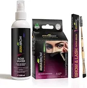 MinaiBrow Hair Color Dark Brown|Natural Spot coloring and Tinting Powder with Rose water Duo Angled Brush, Water Smudge Proof | No Ammonia, Lead 100 Percent Gray Converge Upto 30 Application
