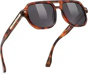 [FEISEDY] Polarized Aviator Sunglasses Women Men TR90 Acetate Frame Retro 70s Style B0203