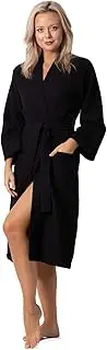 [Turkish Linen] Waffle Knit Lightweight Kimono Spa & Bath Robes for Women - Quick Dry - Soft