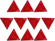 iplusmile 10pcs Triangle Warning Sign Triangle Safety Sign Car Safety Triangle Car Emblems Car Signs Car Trailer Auto Reflective Strips Vehicle Plastic Truck Reflector Red