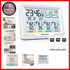 Large Display Indoor Outdoor Thermometer with Dual Alarms – Weather Forecasting