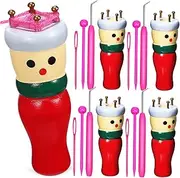 Vaguelly 4Pcs Wooden Knit Tools for Craft Beginners Weaving Machine with Accessories for Doll Making Fun Present for Daughters
