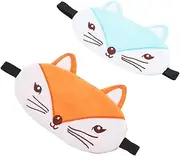 VERDANVERSE 2Pcs Lightweight Cartoon Animal Eye Masks for Comfortable Sleep Eye Covers for Travel Indoor Outdoor Camping Blocks out Light Breathable Design Fox Fox