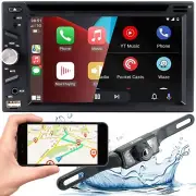 DVD Car Stereo Receiver Work w/ Bluetooth, Apple CarPlay, Android Auto, CAM PK2