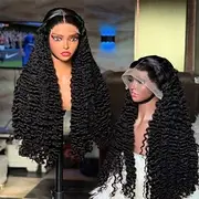 100% Virgin Human Hair Free Part 5x5 Glueless Lace Closure Wigs Burmese Curly Hair 13x4 Lace Front Human Hair Wig with Baby Hair Pre-Plucked For Women